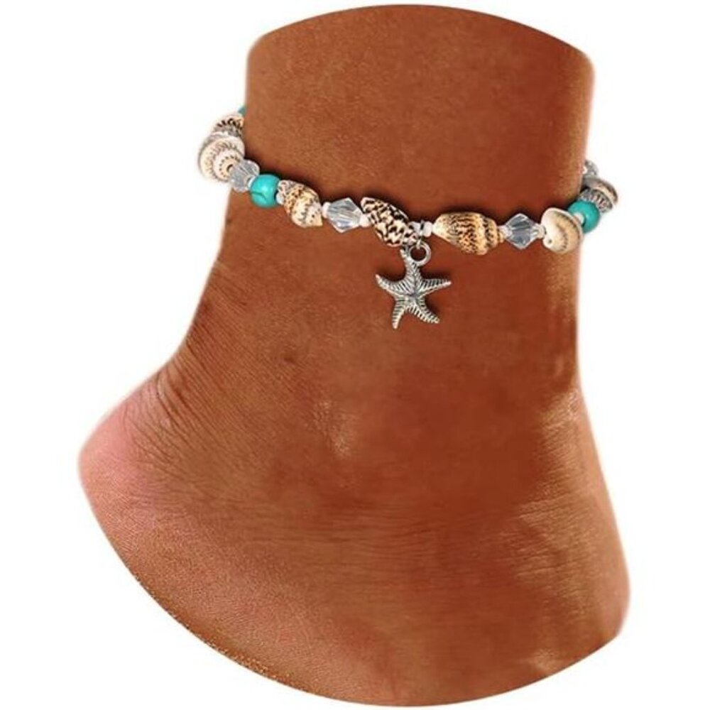 Boho Anklet Bracelets Seashell Ankle Chain Summer Beach Foot Jewelry for